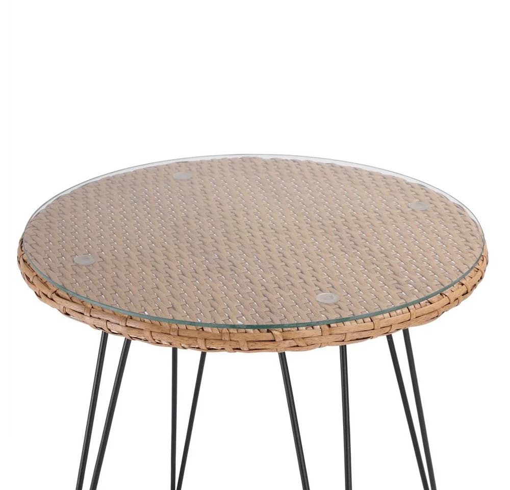 Casaria Balkonset Bali 3-tlg. Rattan-Optik Sicherheitsglas Höhenverstellbar - Bild 5