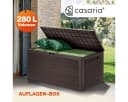 Casaria Auflagenbox Woody 280L UV-beständig Griffmulden Verschließbar Balkon Holz-Optik Braun Bild 1