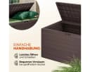 Casaria Auflagenbox Woody 280L UV-beständig Griffmulden Verschließbar Balkon Holz-Optik Braun Bild 5