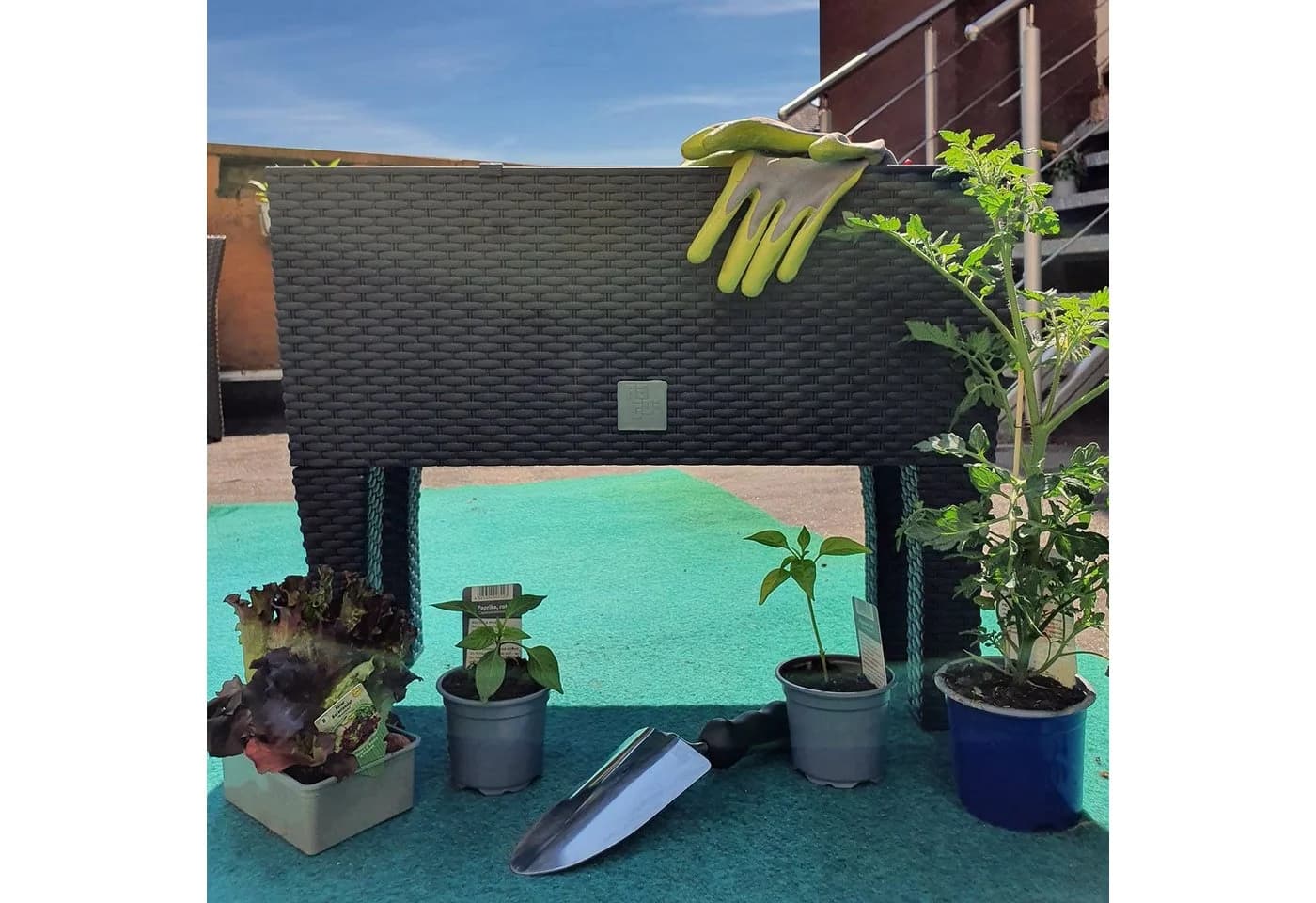Deuba Hochbeet Blumenkübel 2in1 UV-beständig Anthrazit - Bild 4