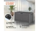 Casaria Auflagenbox Rato Grau 310L UV-beständig Rattan-Optik Bild 4
