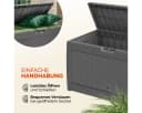 Casaria Auflagenbox Rato Grau 310L UV-beständig Rattan-Optik Bild 5