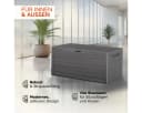 Casaria Auflagenbox Woody 280L UV-beständig Griffmulden Verschließbar Balkon Holz-Optik Grau Bild 4