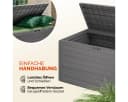 Casaria Auflagenbox Woody 280L UV-beständig Griffmulden Verschließbar Balkon Holz-Optik Grau Bild 5