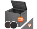 Casaria Auflagenbox Lille Grau 190L UV-beständig Holz-Optik Bild 2