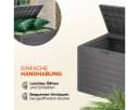 Casaria Auflagenbox Lille Grau 190L UV-beständig Holz-Optik Bild 5