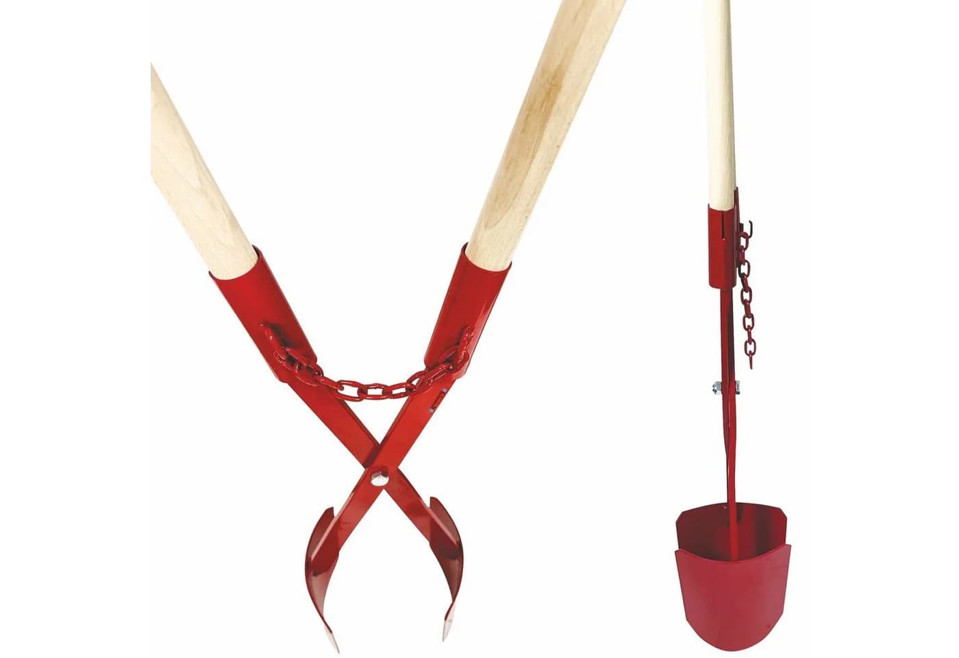 BauSupermarkt24 Erdlochausheber 11–28cm Ø Gr.1 Handbagger Erdlochschaufel m. 2 Stiele