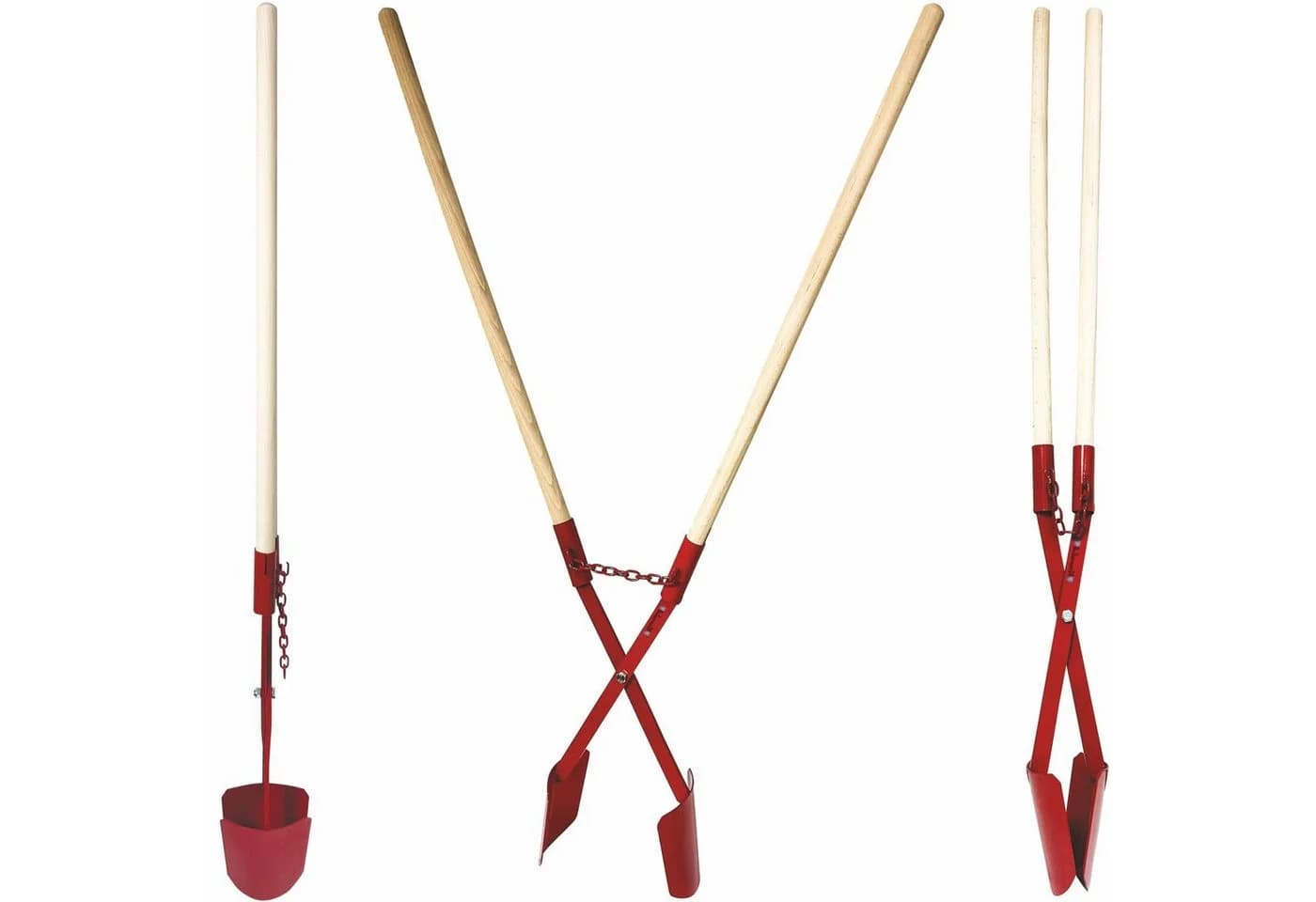 BauSupermarkt24 Erdlochausheber 11–28cm Ø Gr.1 Handbagger Erdlochschaufel m. 2 Stiele - Bild 2