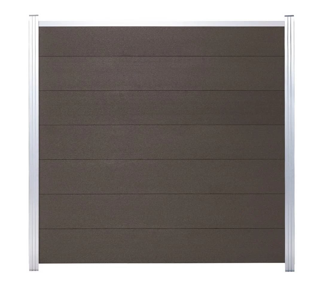 GartenLand Zaun Ameland WPC Anthrazit ca. 180x180 cm Steckzaun Set