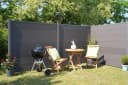 GartenLand Zaun Ameland WPC Anthrazit ca. 180x180 cm Steckzaun Set Bild 3
