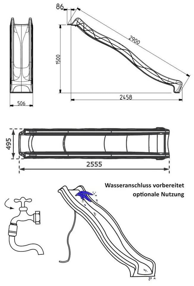ONDIS24 Wellenrutsche Grün mit Wasseranschluss - Bild 4