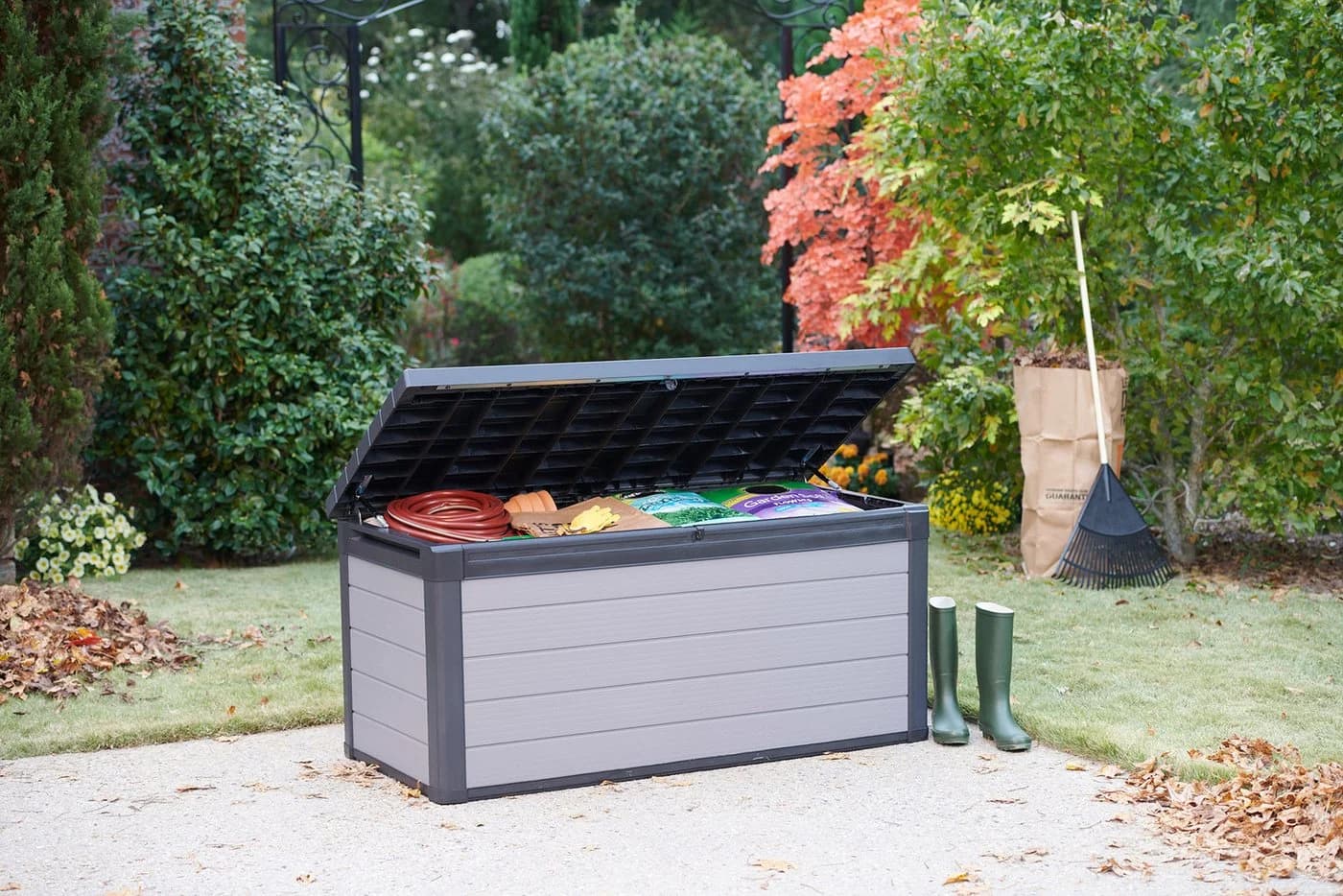 Keter Kissenbox Premier Grau XL Gartenbox mit Gasdruckfedern - Bild 4