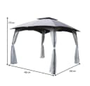 ONDIS24 Grillpavillon Gartenpavillon Gazebo Grau Wetterfest Bild 1