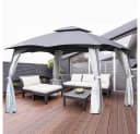 ONDIS24 Grillpavillon Gartenpavillon Gazebo Grau Wetterfest Bild 2