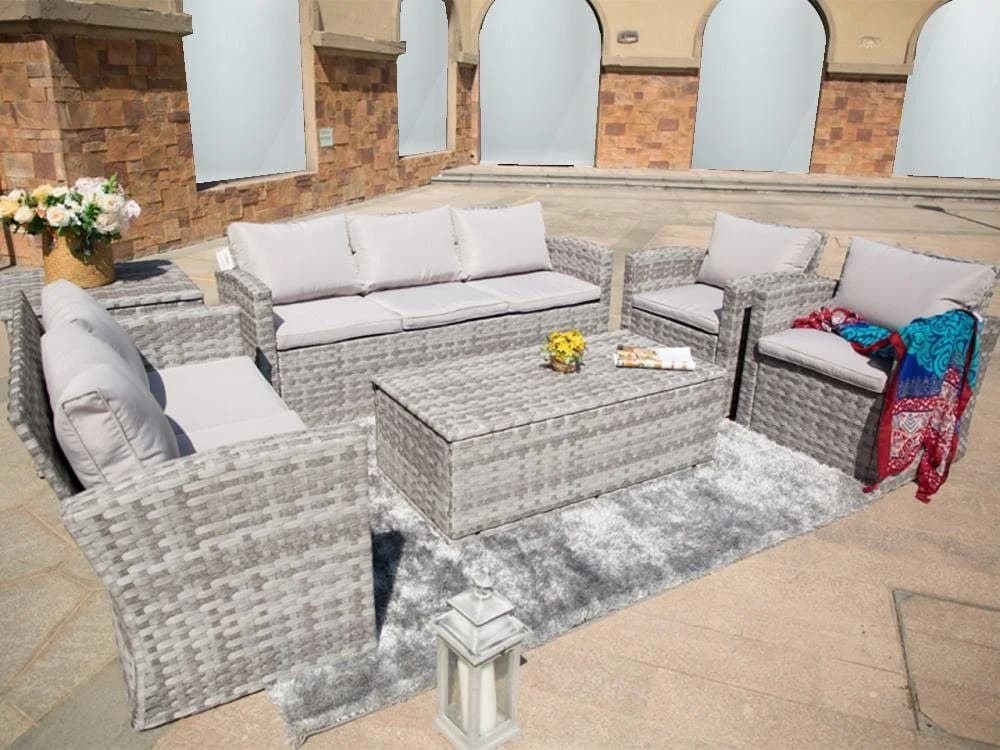 ONDIS24 6-teiliges Gartenmöbel Set Sacramento Rattan-Korb-Optik