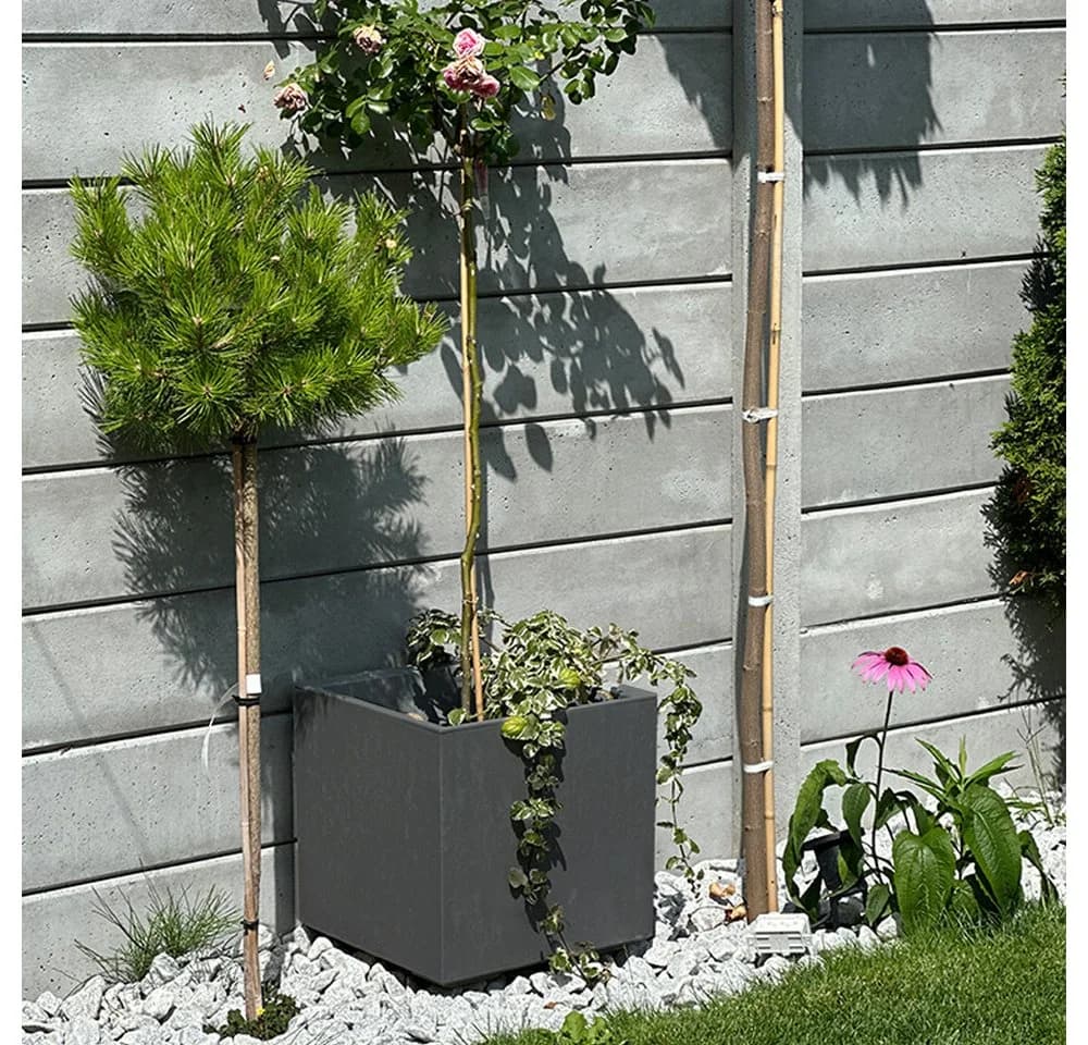ONDIS24 Pflanzkübel Caro 40 Grau Beton-Optik mit Rollen - Bild 3