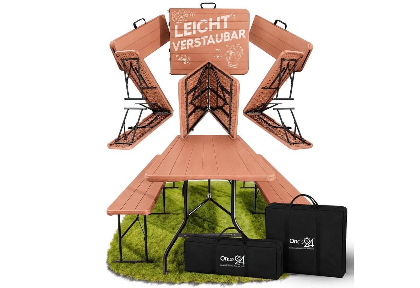ONDIS24 Bierzeltgarnitur Lena mit Bierbänken Campingtisch - Bild 2
