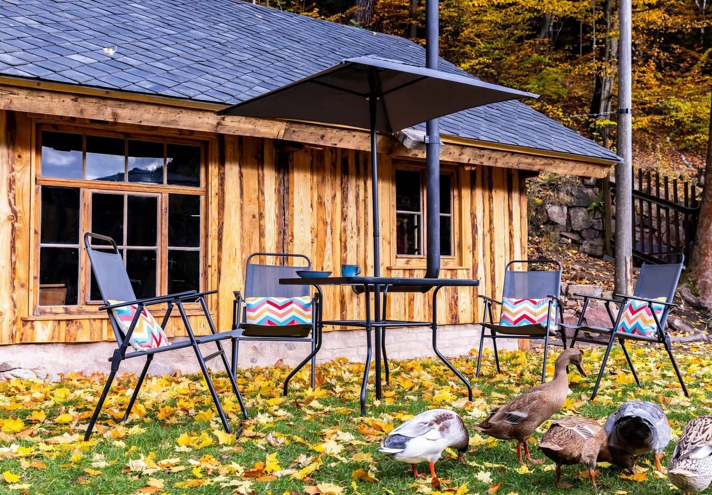 ONDIS24 6-tlg. Gartenmöbel-Set mit Tisch, Klappstühlen & Sonnenschirm - Bild 3