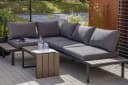 ONDIS24 Gartenlounge-Set Ecksitzgarnitur 3-tlg. inkl. Auflagen, Tisch mit Polywoodplatte, Holzoptik Bild 3