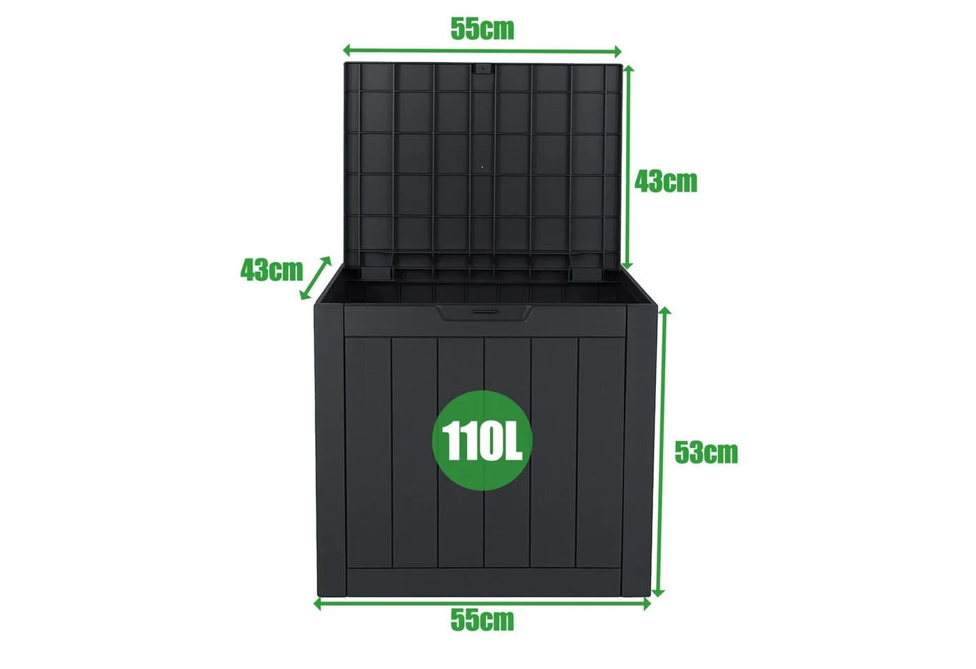 ONDIS24 Gartenbox City Cube 110L Grau Kunststoff Holzoptik