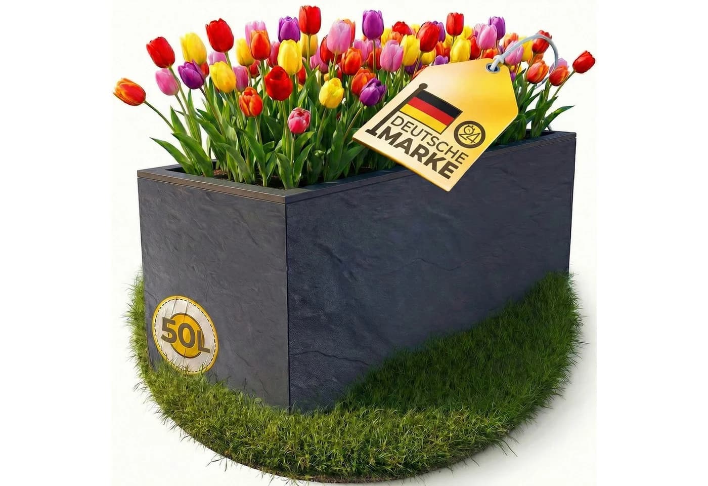 ONDIS24 Pflanzkübel Vulkano 50L Blumenkasten Anthrazit mit Wasserspeicher - Bild 4