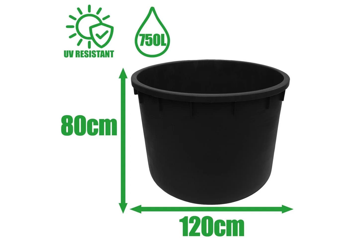 ONDIS24 Regentonne 750 l Schwarz UV-beständig - Bild 3