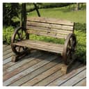HTI-Living Gartenbank mit Wagenrädern als Armstütze Rustikal Bild 1