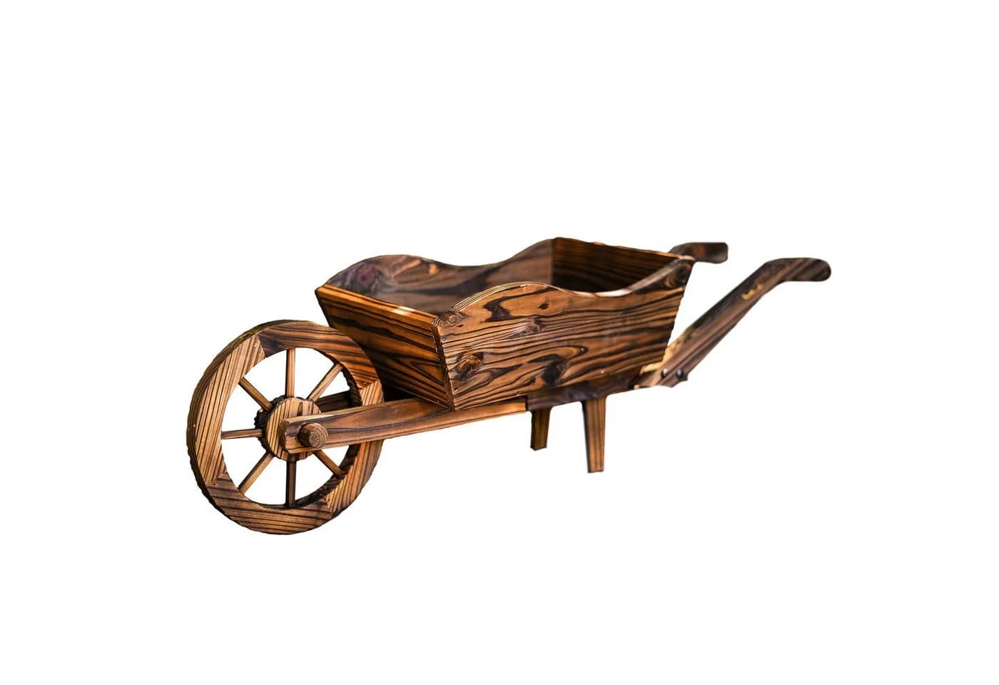 HTI-Living Gartenfigur Holzschubkarre Natur Sommerset Deko - Bild 2