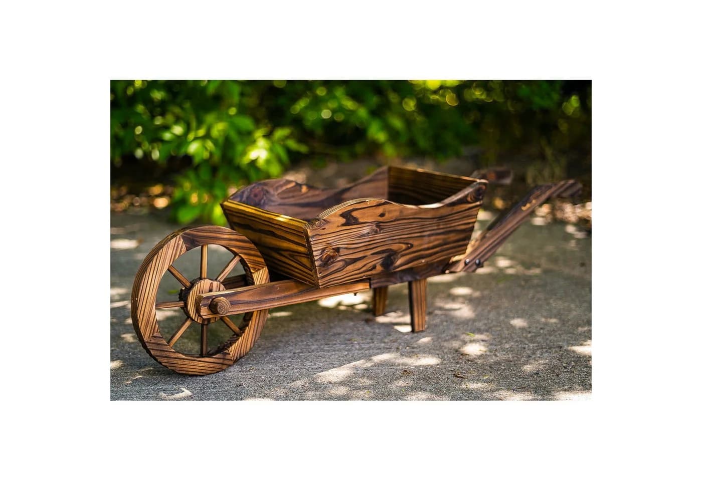 HTI-Living Gartenfigur Holzschubkarre Natur Sommerset Deko - Bild 5