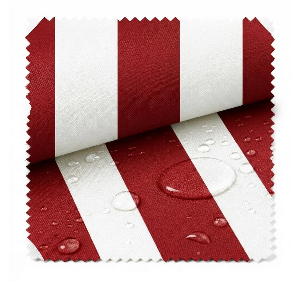 novely® Oxford SUNRISE 420D Stoff Weiß-Rot Wasserdicht UV-beständig - Bild 2