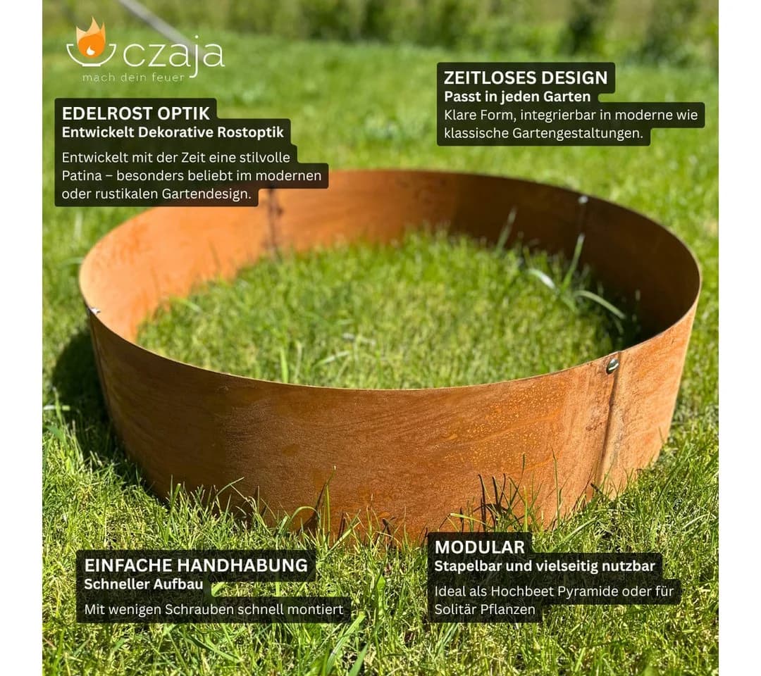 Czaja Pflanzring Ø 100 cm Edelrost Metall Gartenbeet