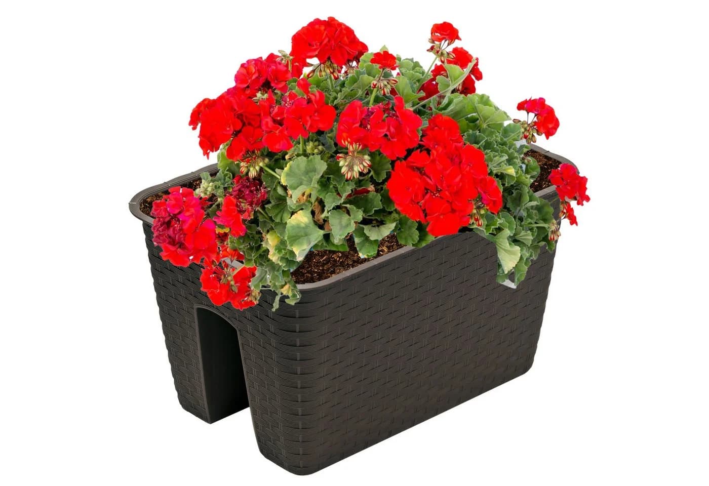 Annastore Blumenkasten Geländerkasten Rattan-Optik Dunkelbraun - Bild 3