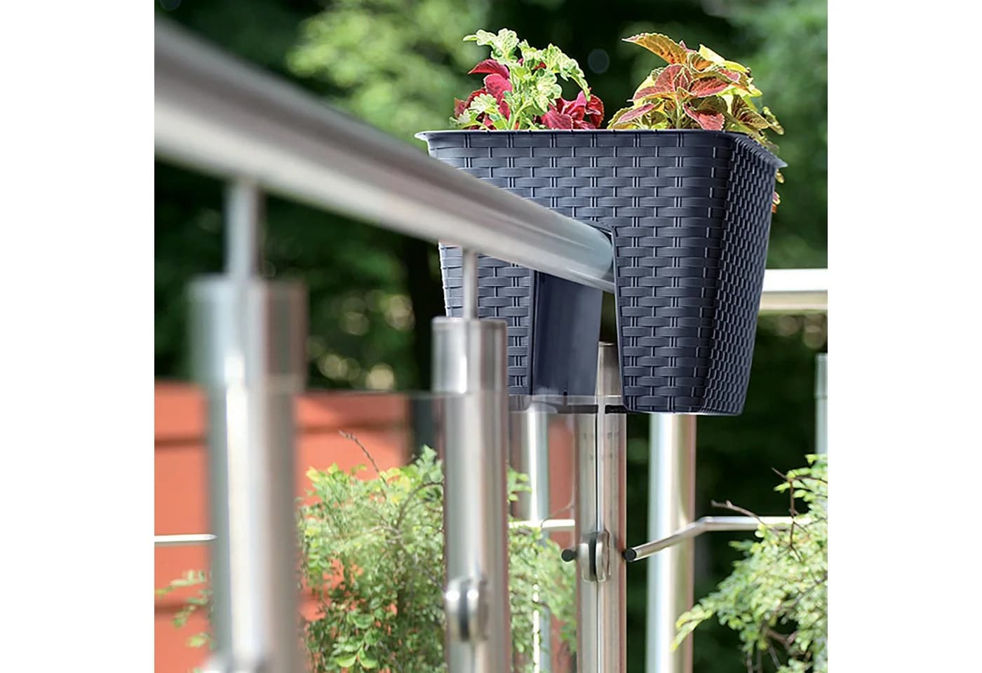 Annastore Blumenkasten Geländerkasten Rattan-Optik Dunkelbraun - Bild 4