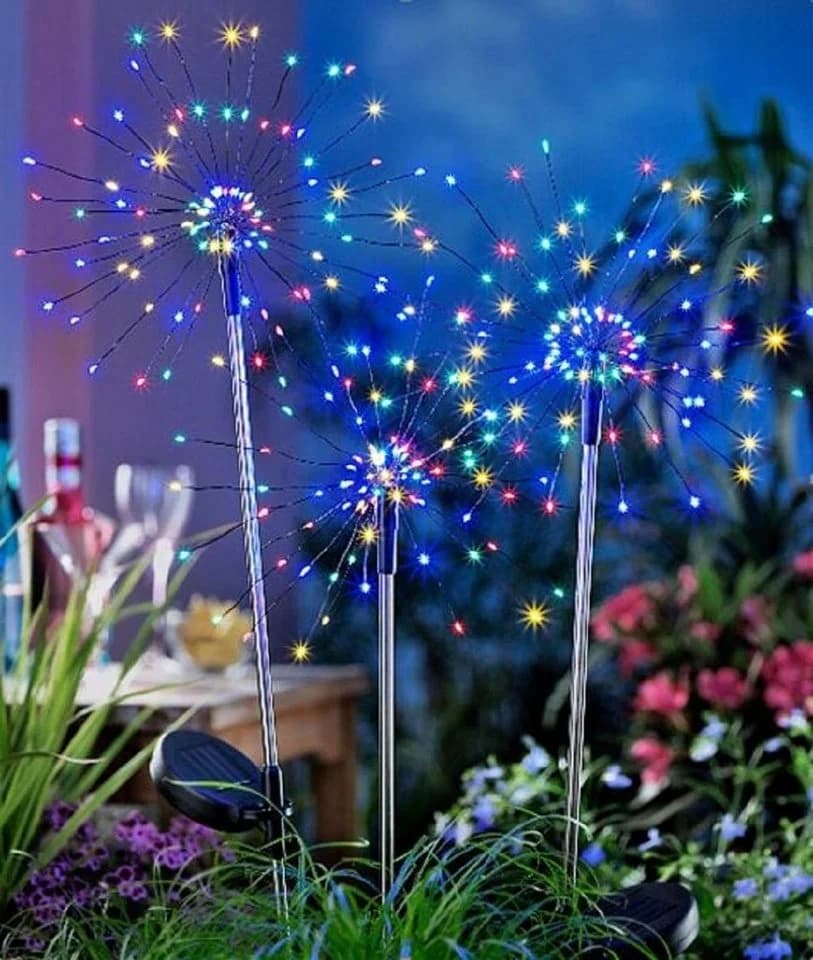 Luna24 simply great ideas... LED Gartenstecker Feuerwerk weiß, 2er-Set, 17503 Batteriebetrieb, Timer - Bild 5