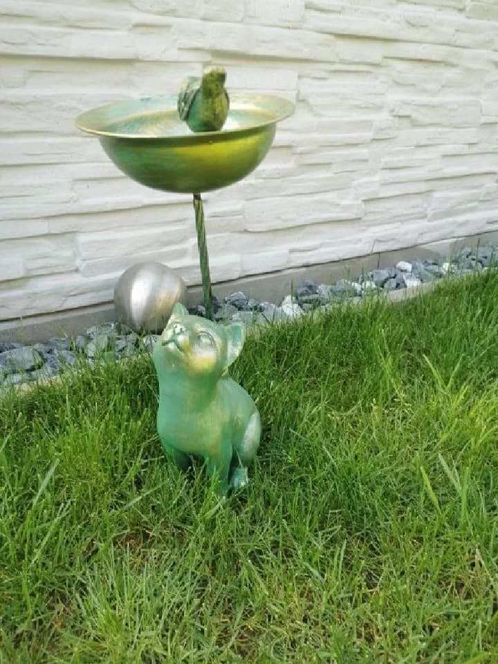 Luna24 Vogeltränke Katze & Vogel 50 cm Antike Vogeltränke - Bild 5