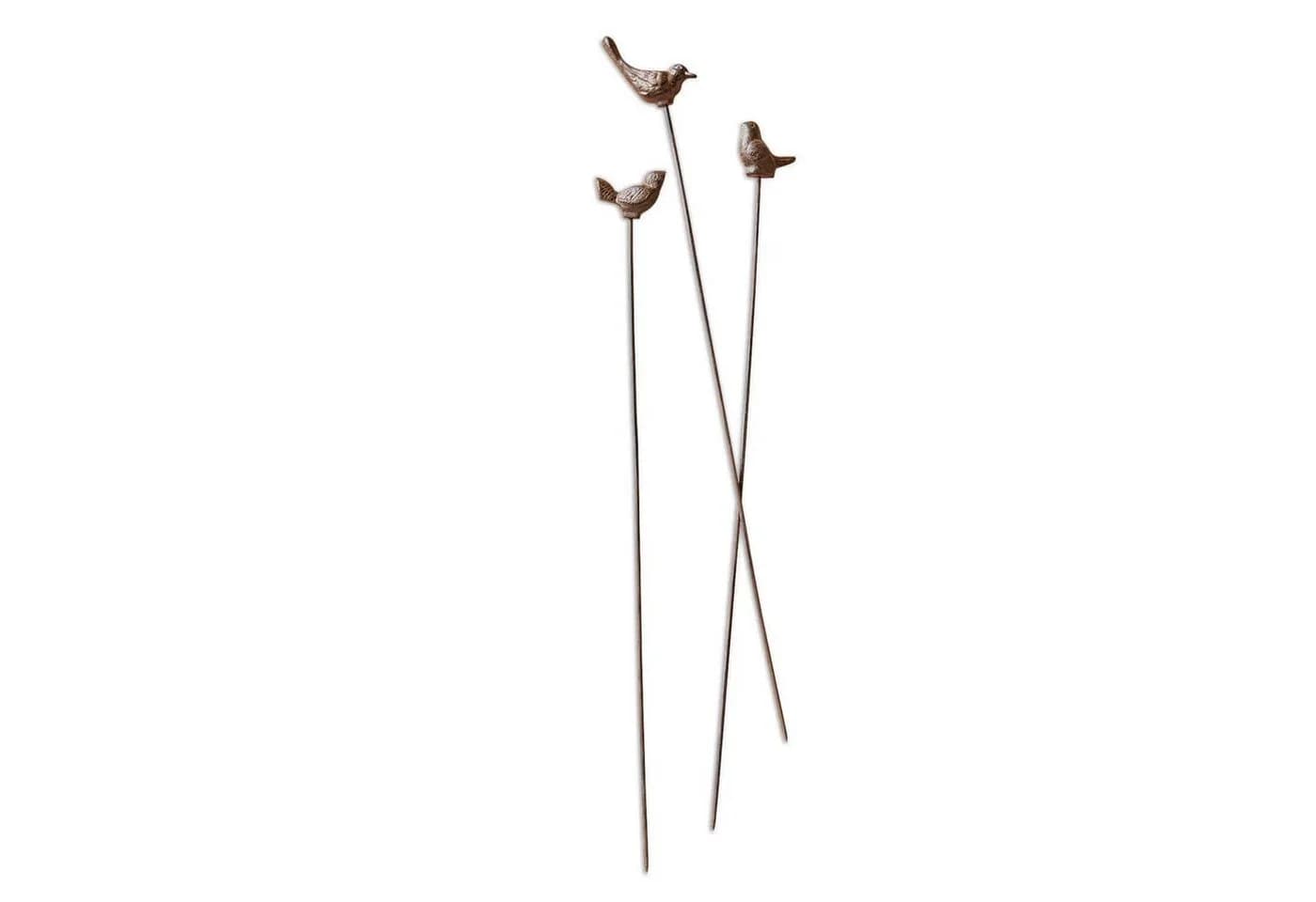 Mirabeau Gartenstecker 3er Set Vögel antikbraun Gusseisen - Bild 2
