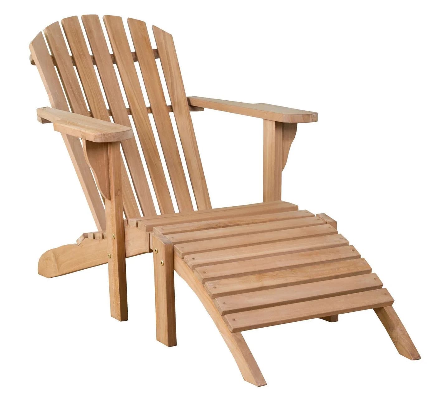 MR.DEKO Gartenliege Adirondack Montreal Teak mit Fußteil - Bild 2