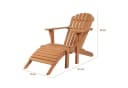 MR.DEKO Gartenliege Adirondack Montreal Teak mit Fußteil Bild 5