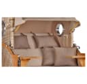 MR.DEKO Strandkorb Düne Bullauge 2-Sitzer Teak PE Geflecht Beige/Braun Bild 3