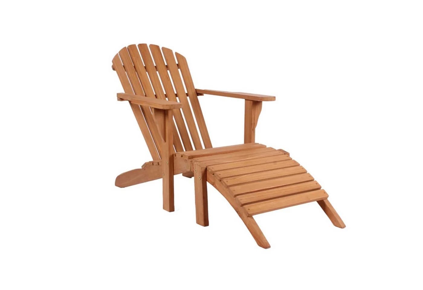 MR.DEKO Gartenliege Montreal Teak 2 Liegen & 3er Beistelltisch Set