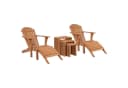 MR.DEKO Gartenliege Montreal Teak 2 Liegen & 3er Beistelltisch Set Bild 2