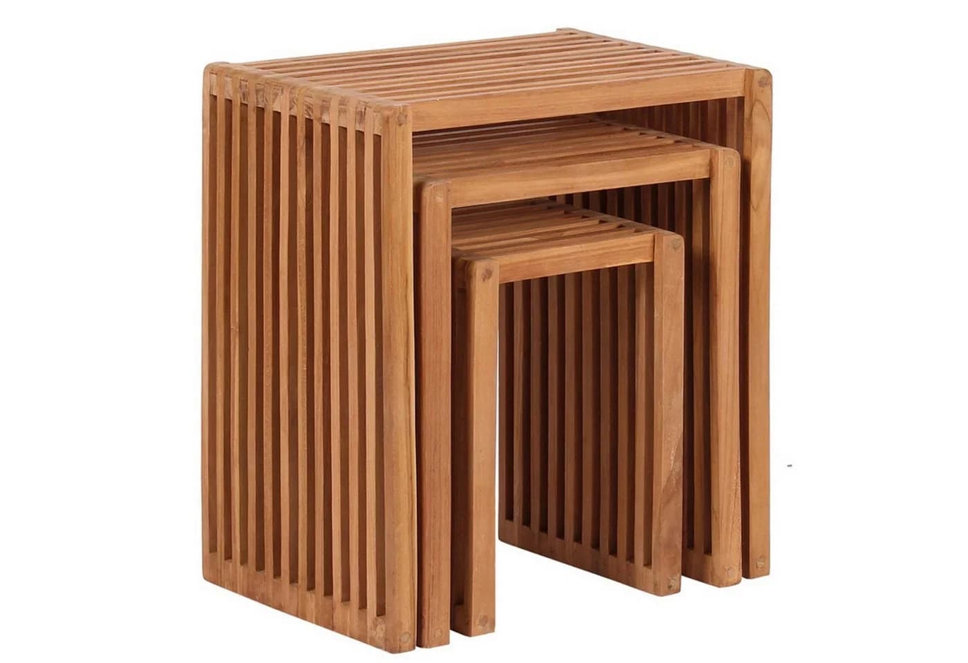 MR.DEKO Gartenliege Montreal Teak 2 Liegen & 3er Beistelltisch Set - Bild 4