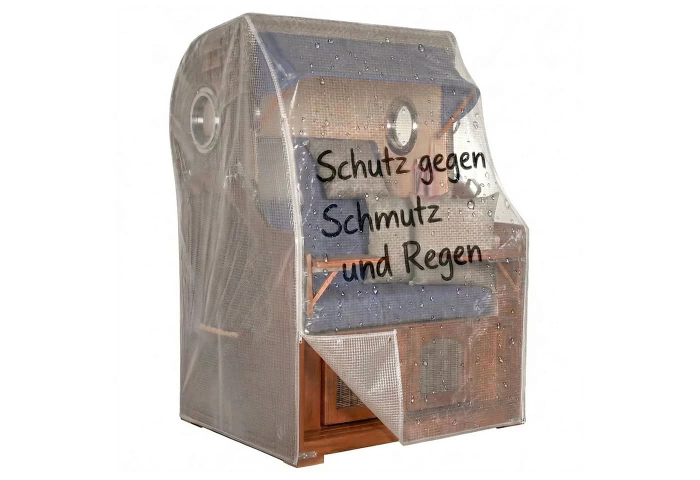 MR.DEKO Strandkorb-Schutzhülle PVC Transparent UV-stabil - Bild 2