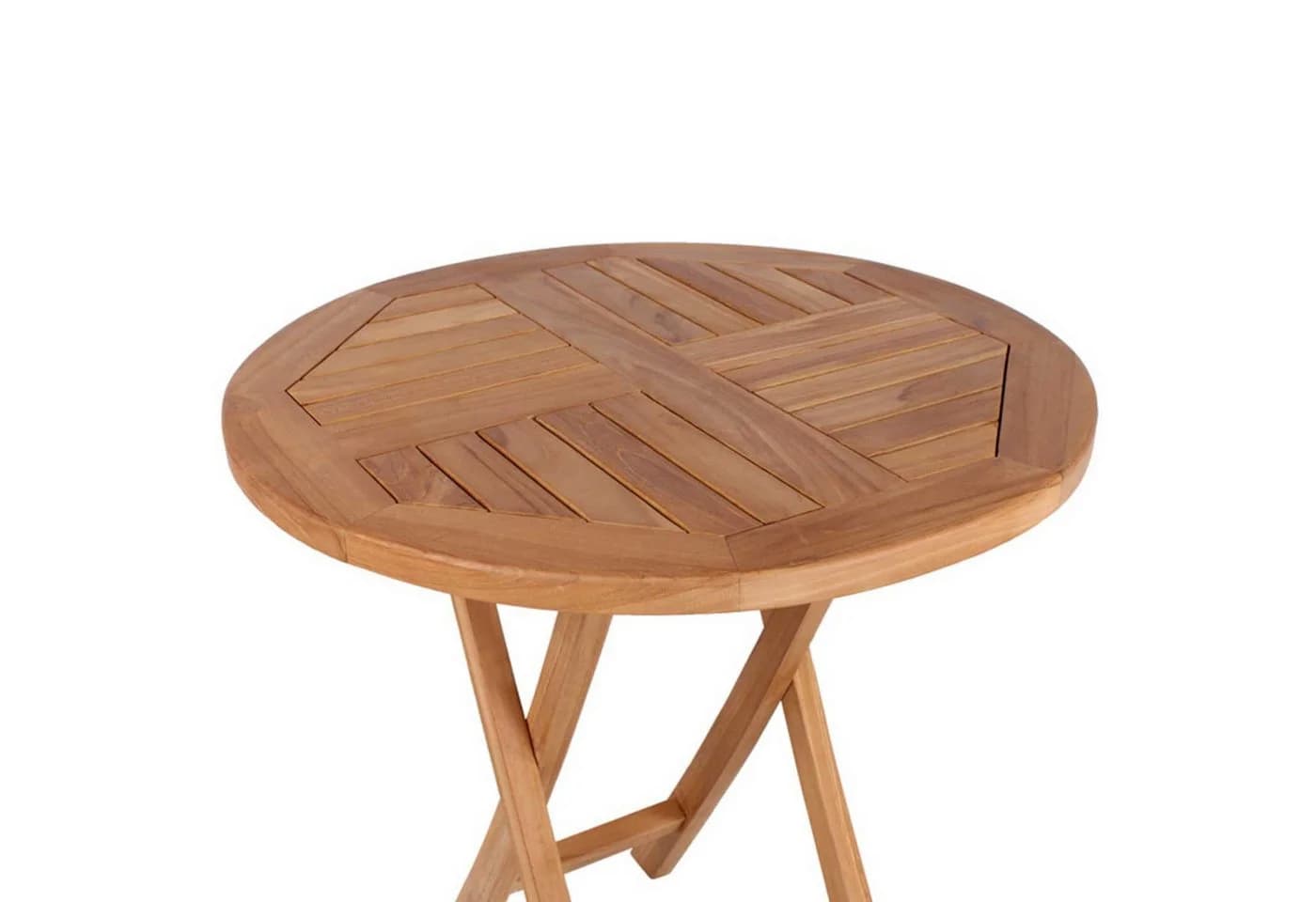 MR.DEKO Gartentisch Sutton Teak rund klappbar Ø70 cm