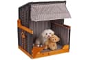 MR.DEKO Haustierstrandkorb Wacholder Rattan Hundebett Grau Bild 2