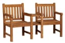 MR.DEKO Gartenbank Feierabend Teak 160cm Holz mit Tisch Bild 2