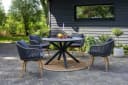 MR.DEKO Gartentisch rund Almeria 120 cm hellgrau Aluminium Bild 1