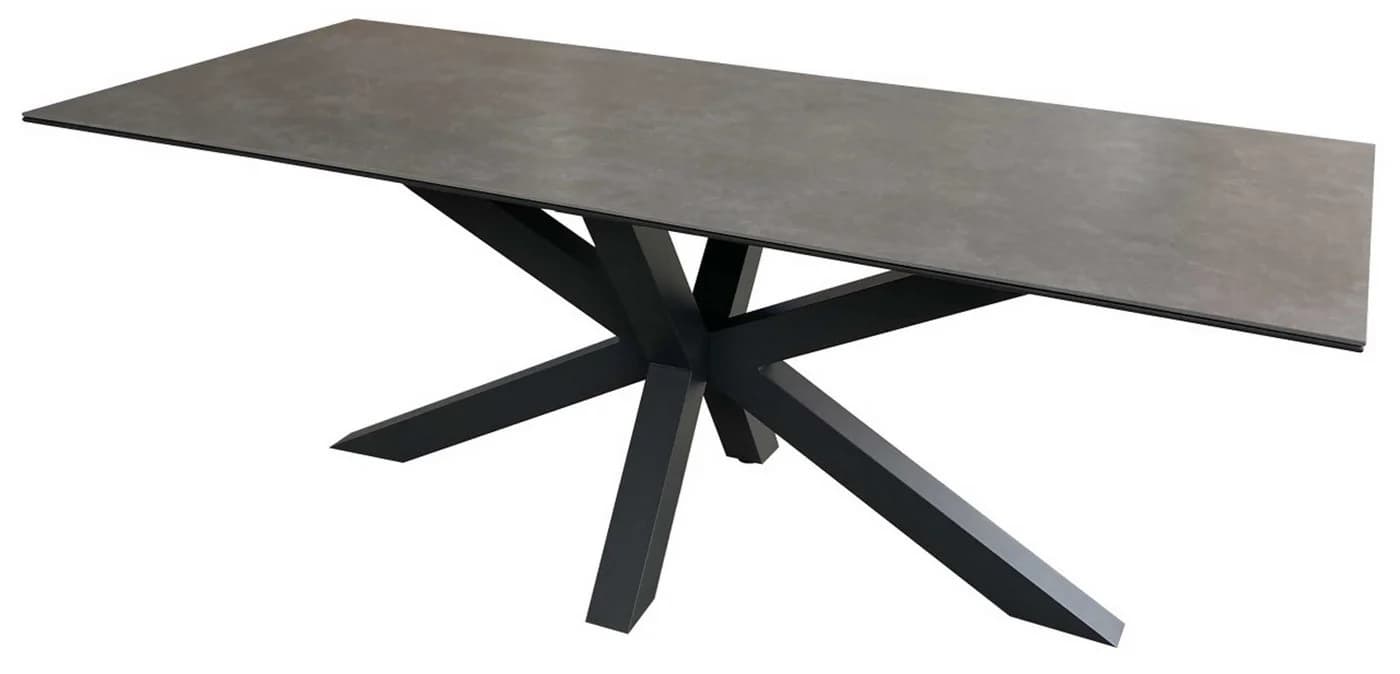 MR.DEKO Gartentisch Almeria Grau Aluminium Keramik - Bild 2