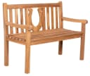 MR.DEKO Gartenbank Teak Hufeisen 120 cm Massive Sitzbank Bild 2