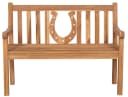 MR.DEKO Gartenbank Teak Hufeisen 120 cm Massive Sitzbank Bild 3